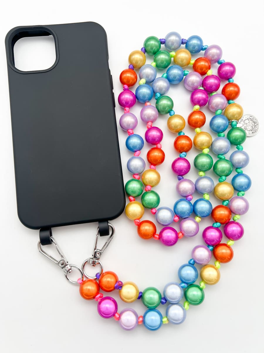 Set Handykette MIRACLE RAINBOW mit Hülle COAL für iPhone