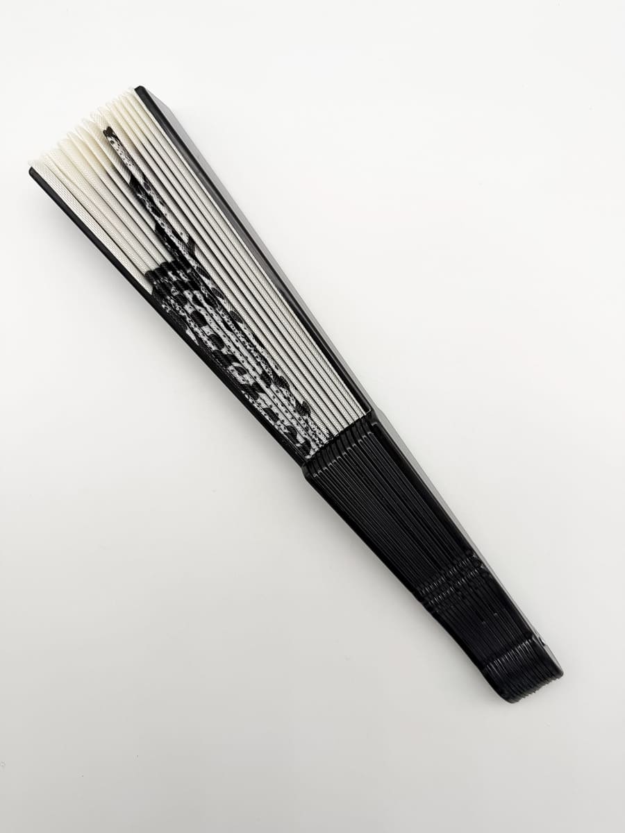 Fächer LEOPARD weiss