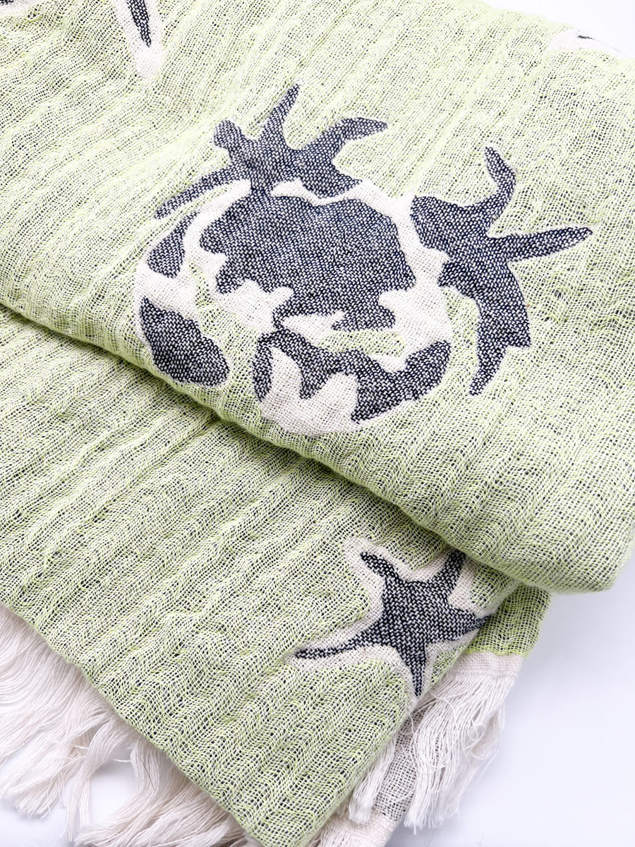 Strandtuch hellgrün mit Seestern
