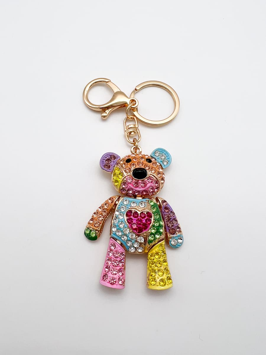 Schlüsselanhänger Teddy bunt