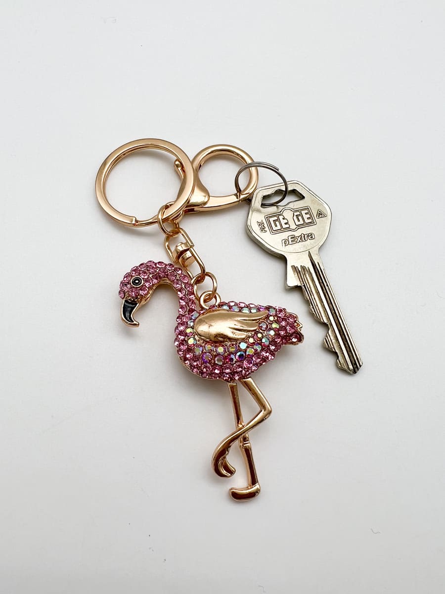 Schlüsselanhänger Flamingo bunt