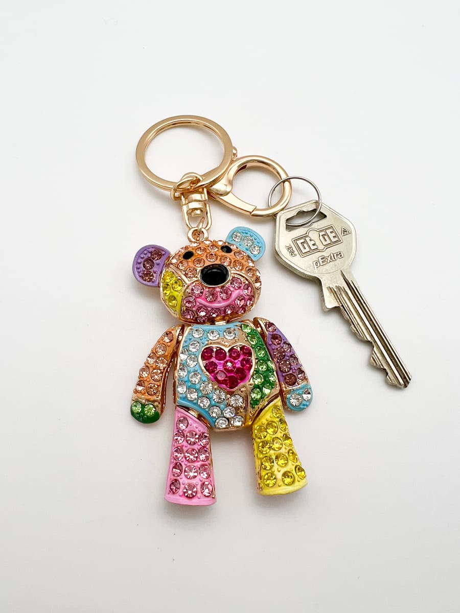 Schlüsselanhänger Teddy bunt