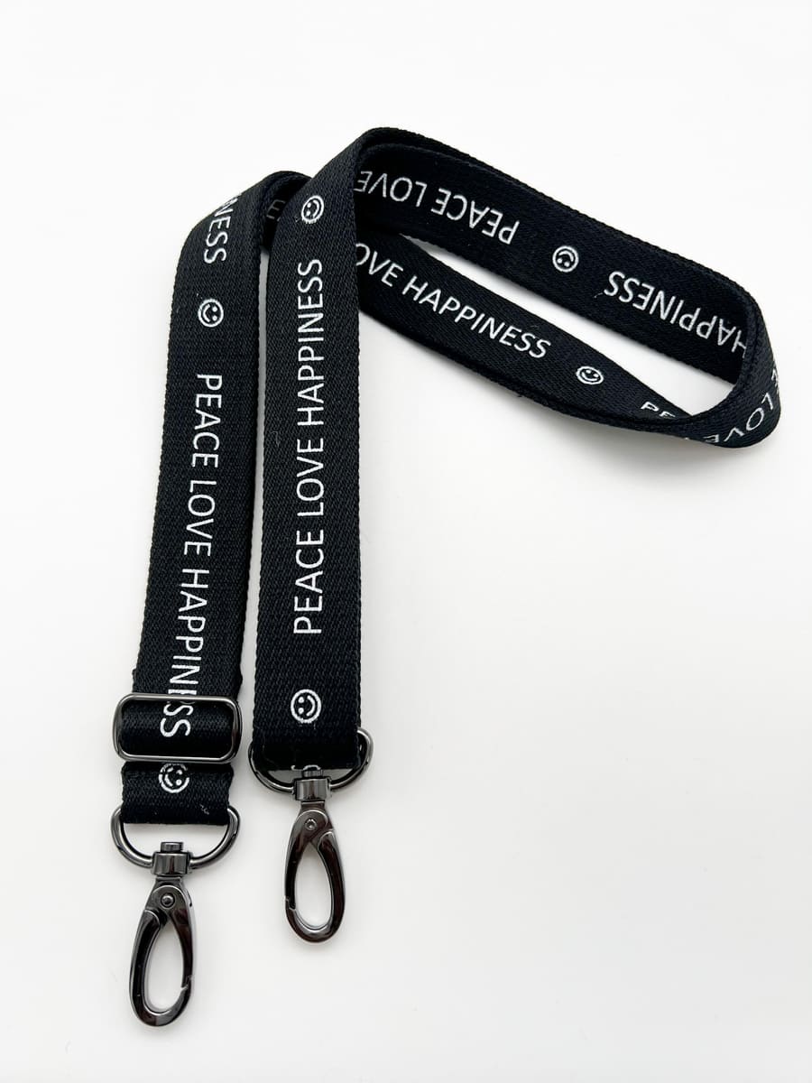 HAndyband Handykette schwarz Love Happiness Peace