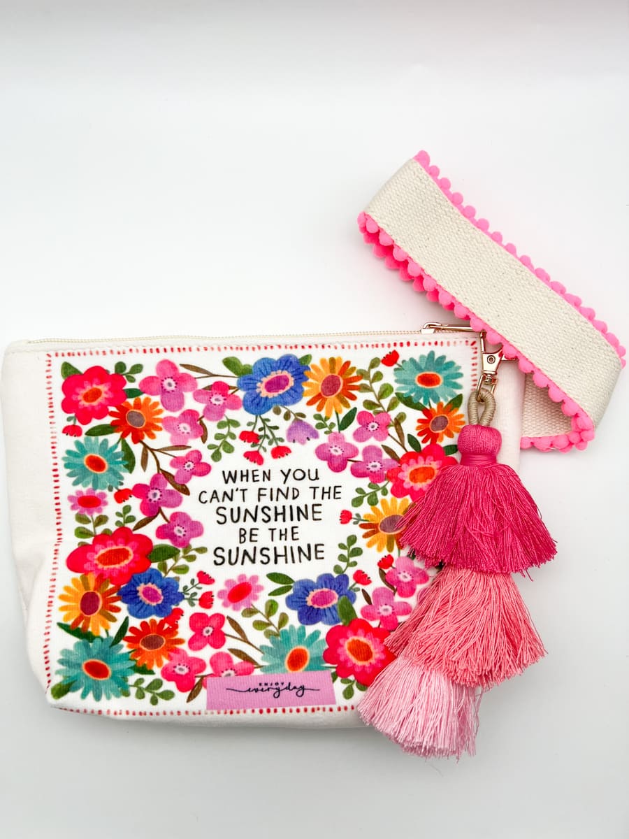 Kosmetitasche blumen pink