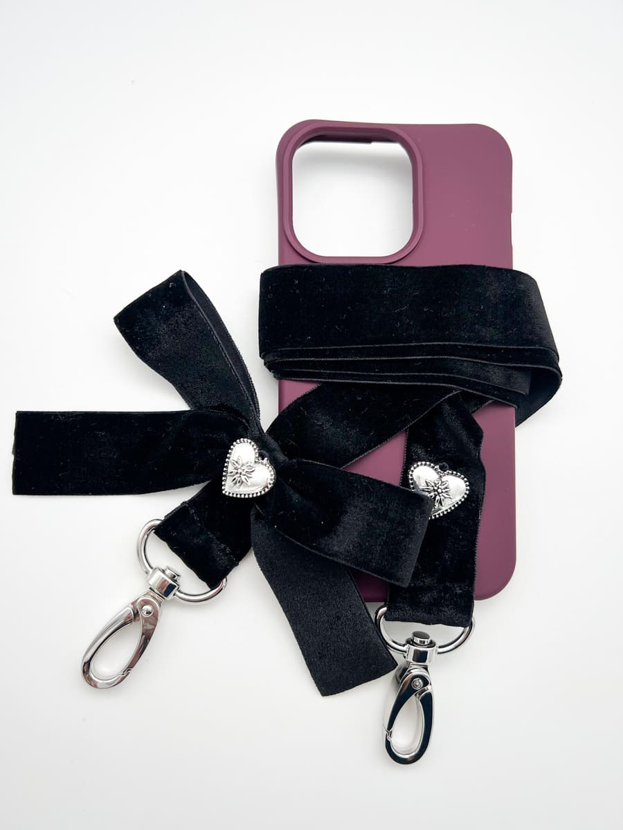 Handyband schwarz aus Samt