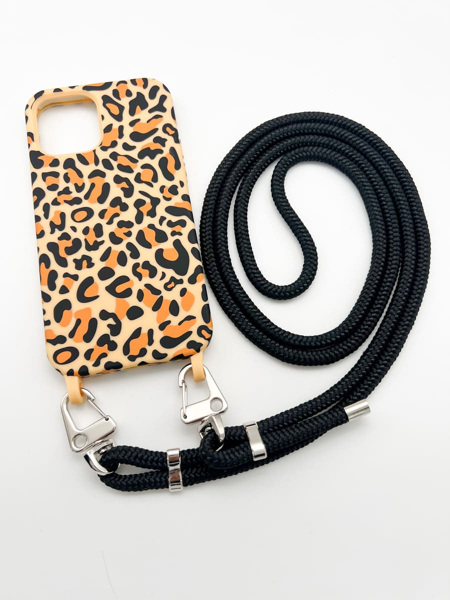 Handyhülle leo mit Handykette schwarz