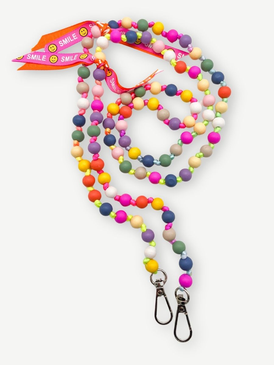 Holzperlenkette Ibiza bunt