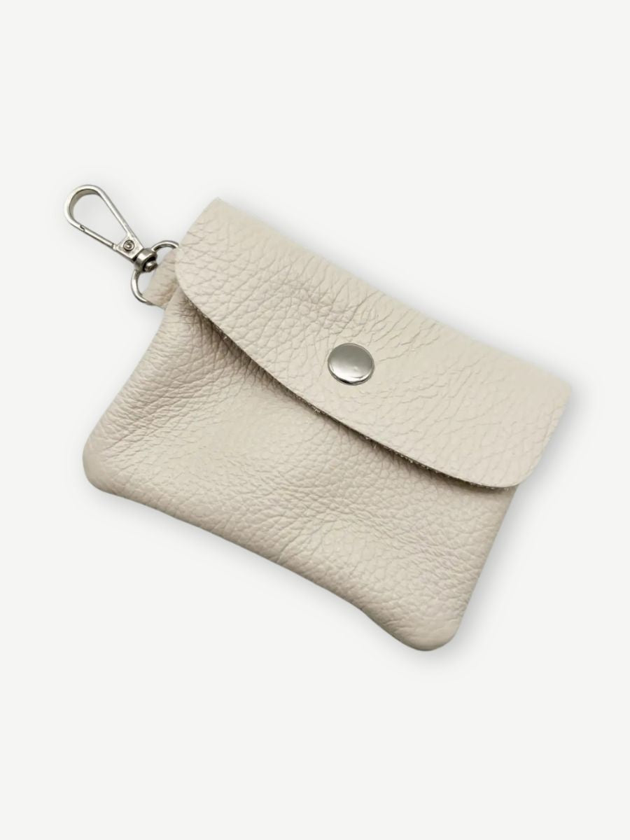 Mini bag eckig aus leder creme