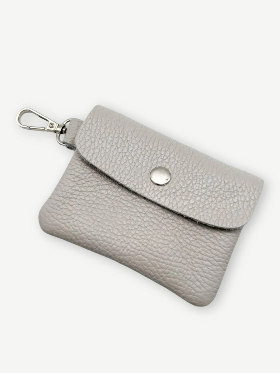 Mini bag eckig aus leder grau