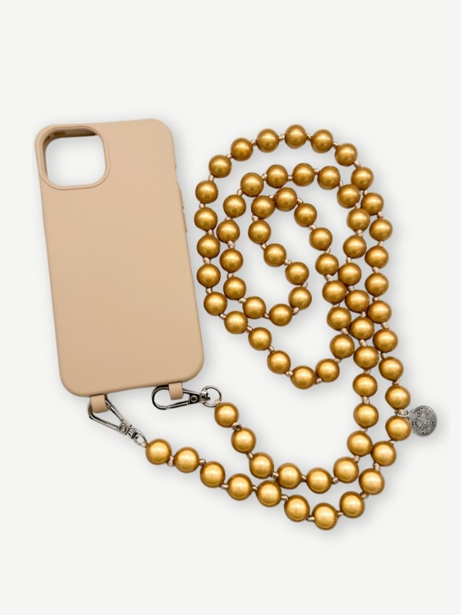 Handykette aus Magic Pearls gold