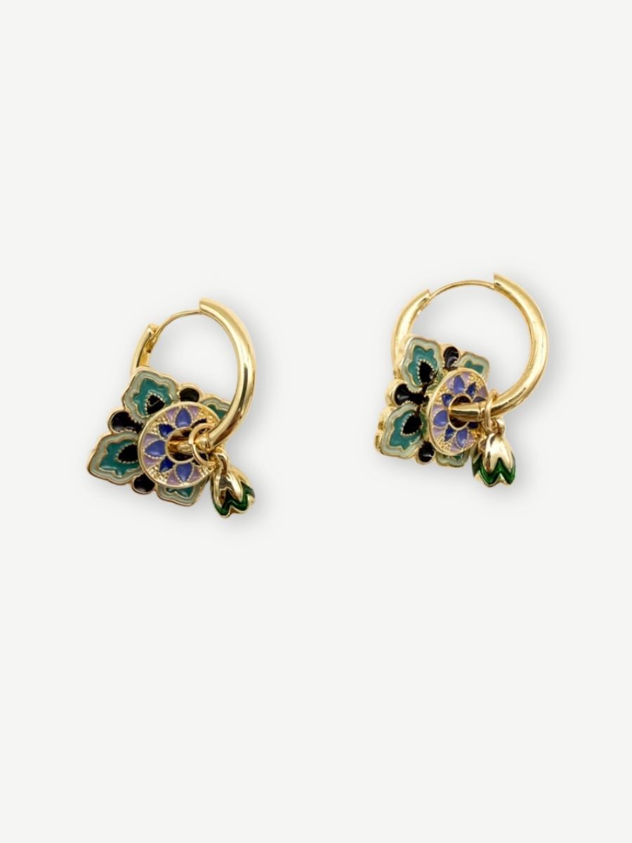 Ohrringe AMALFI FLOWERS green