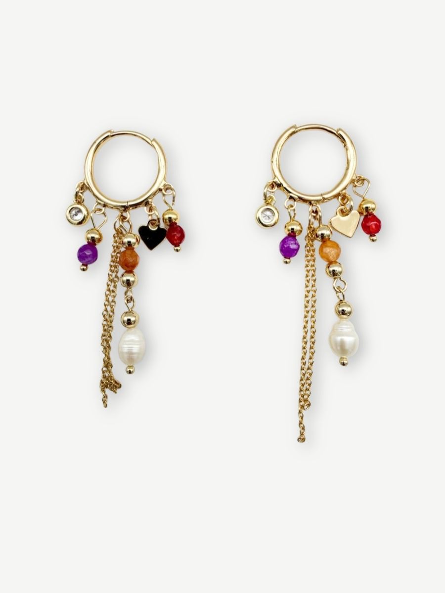 Ohrringe BOHO PEARLS PINK