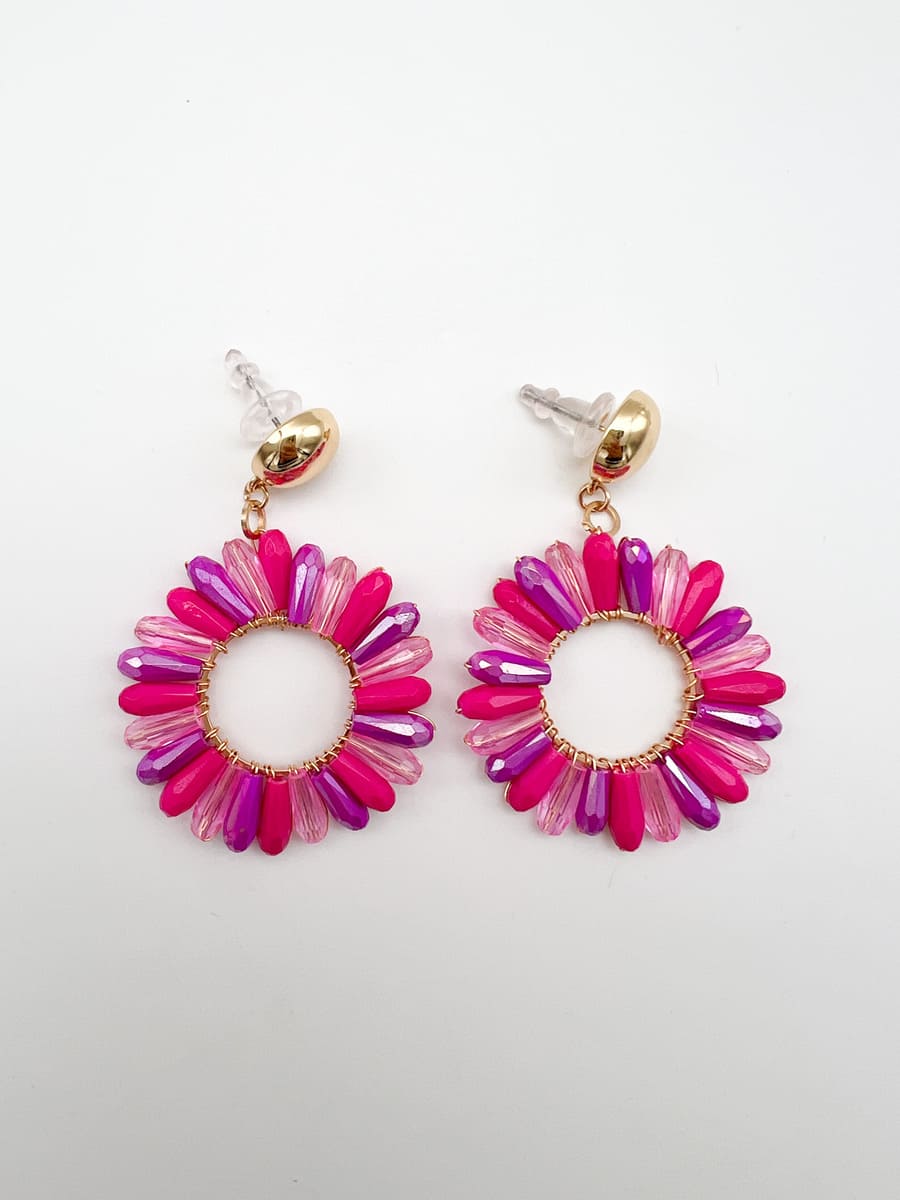 Ohrringe CRYSTAL SUN PINK