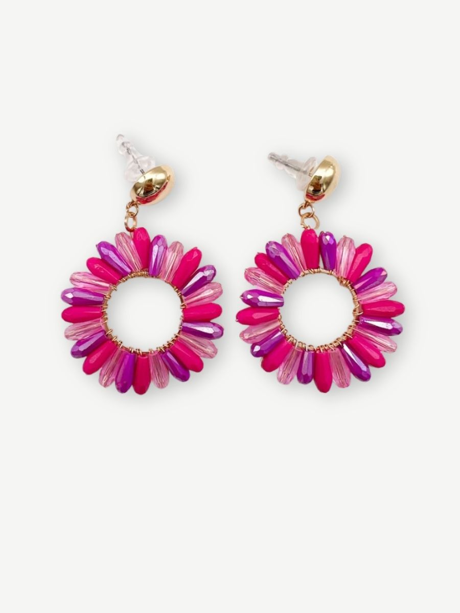 Ohrringe CRYSTAL SUN PINK