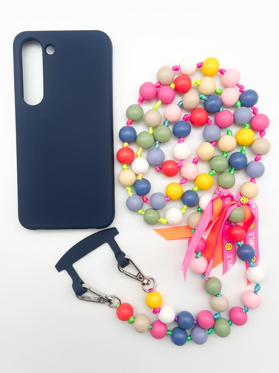 Set Handykette BIG IBIZA BUNT mit Hülle NAVY für Samsung