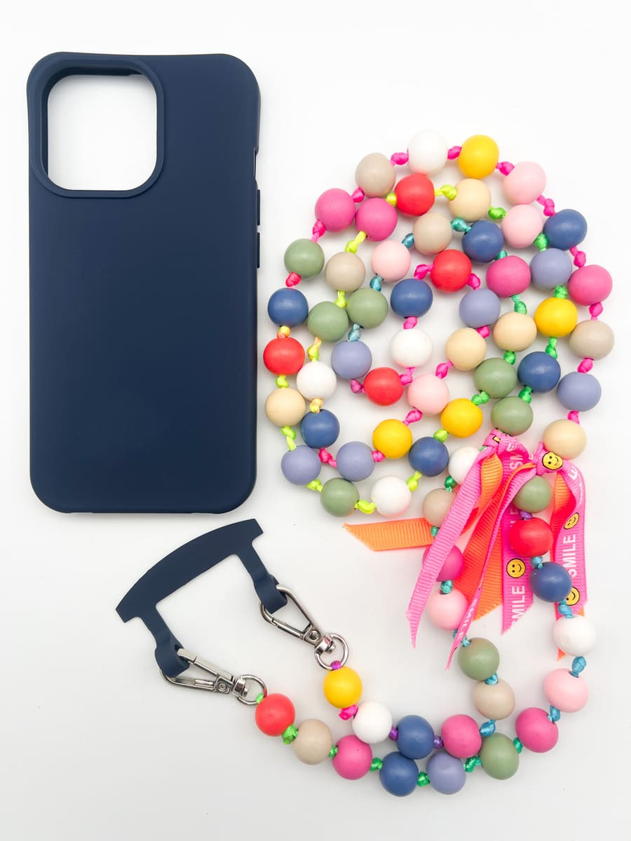 Set Handykette BIG IBIZA bunt mit Hülle NAVY für iPhone