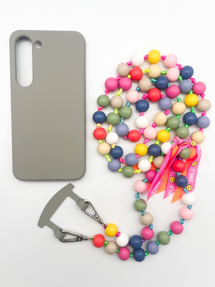 Set Handykette BIG IBIZA bunt mit Hülle STONE für Samsung