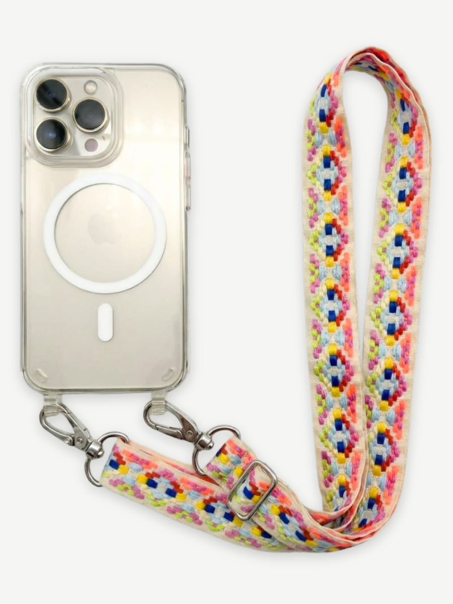 Set Handykette FLEUR NEON mit Hülle AIR transparent