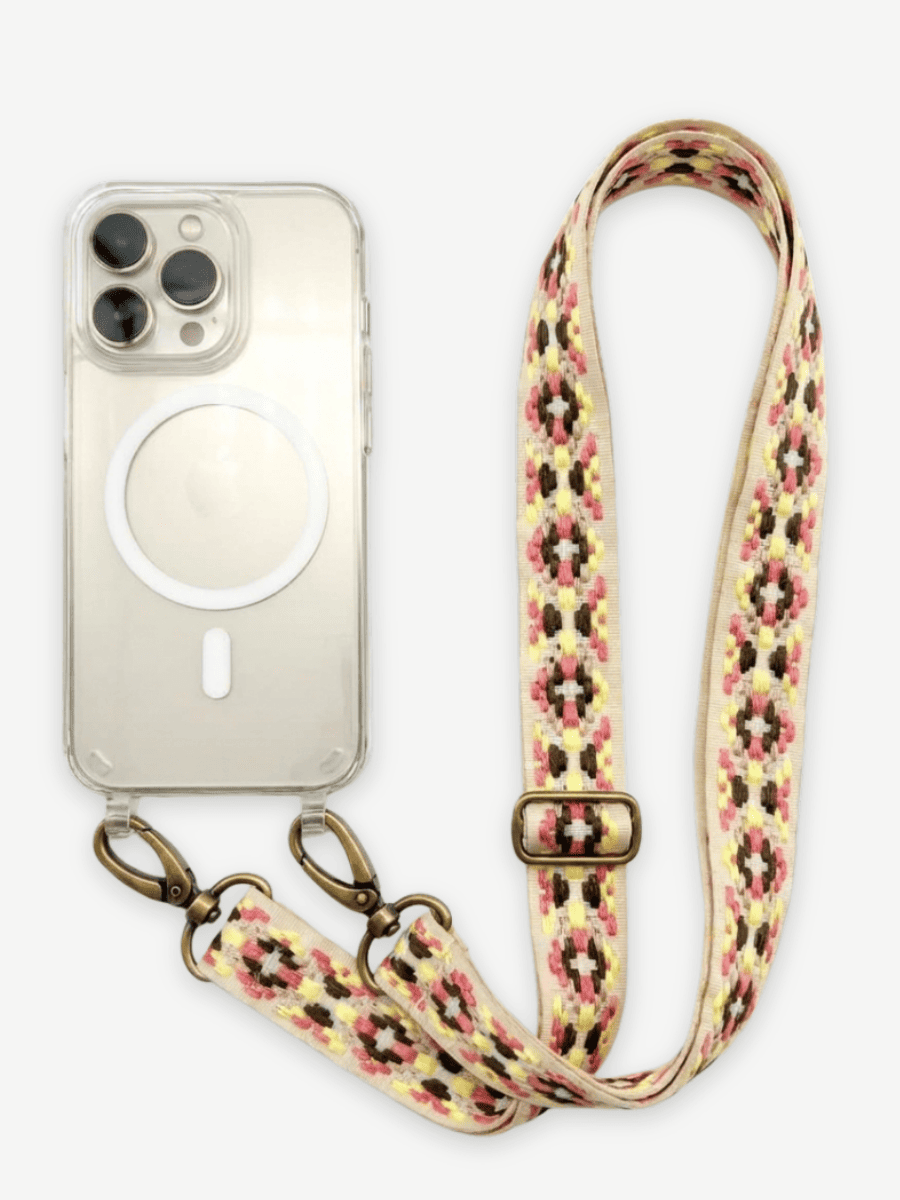 Set Handykette FLEUR ROSE mit Hülle AIR transparent iphone