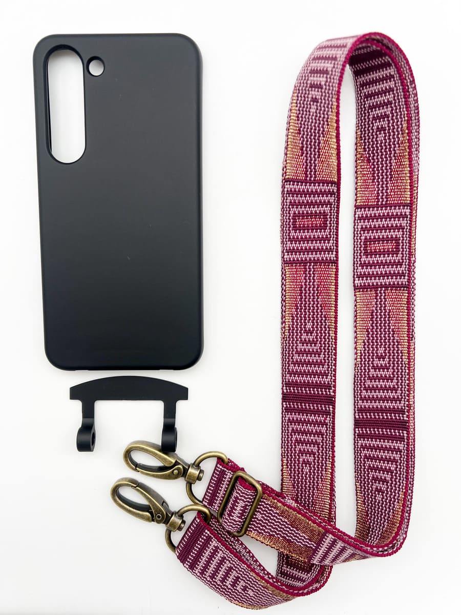 Set Handykette GOLDEN BERRY mit Hülle COAL für Samsung