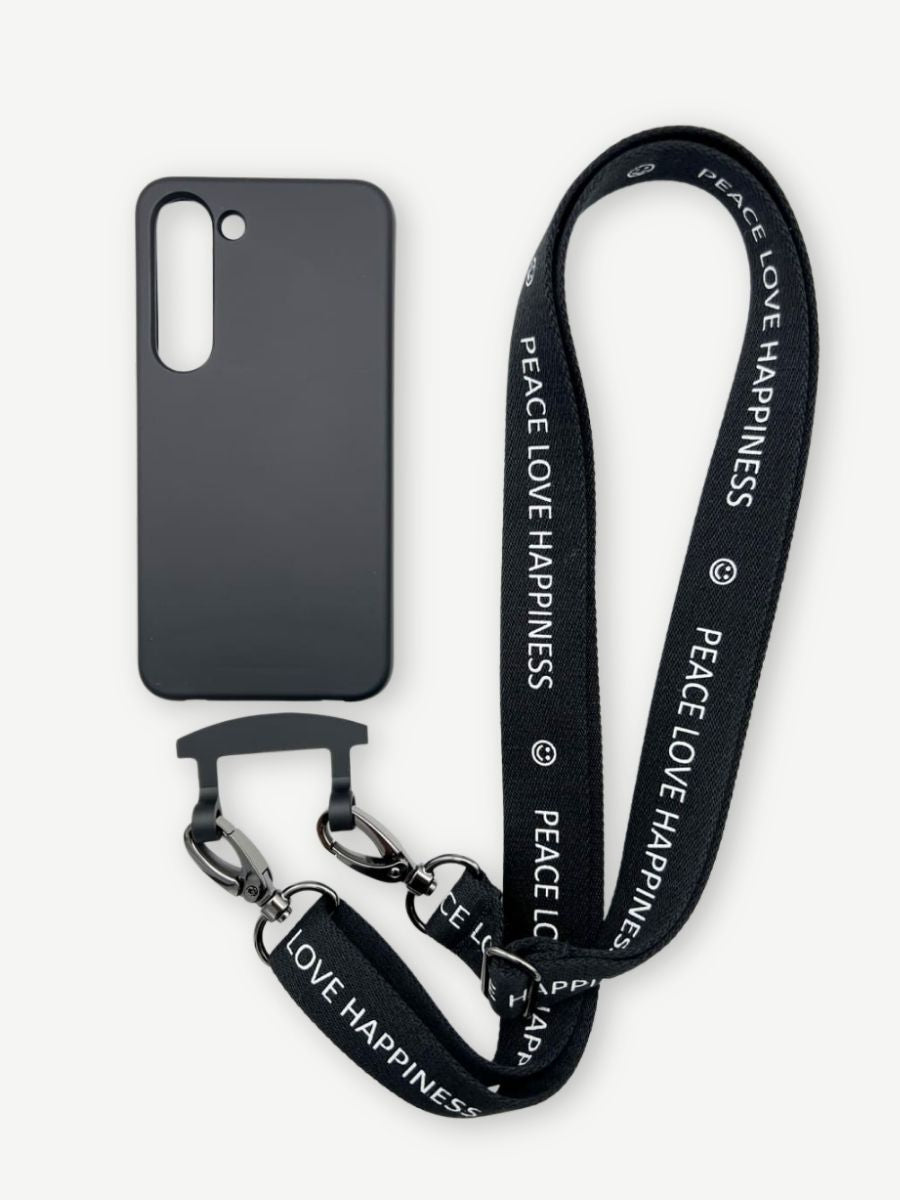 Set Handykette HAPPINESS mit Hülle COAL für Samsung