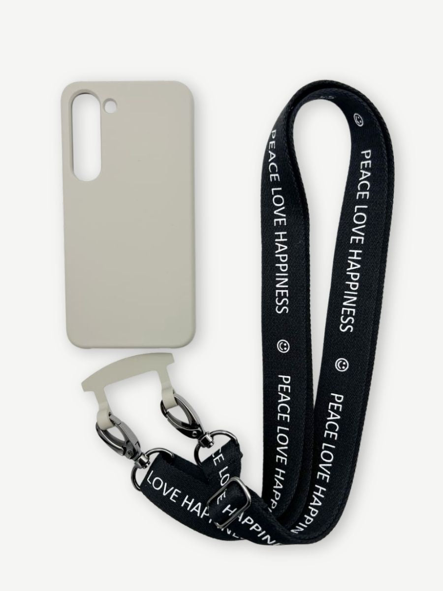 Set Handykette HAPPINESS mit Hülle STONE für Samsung