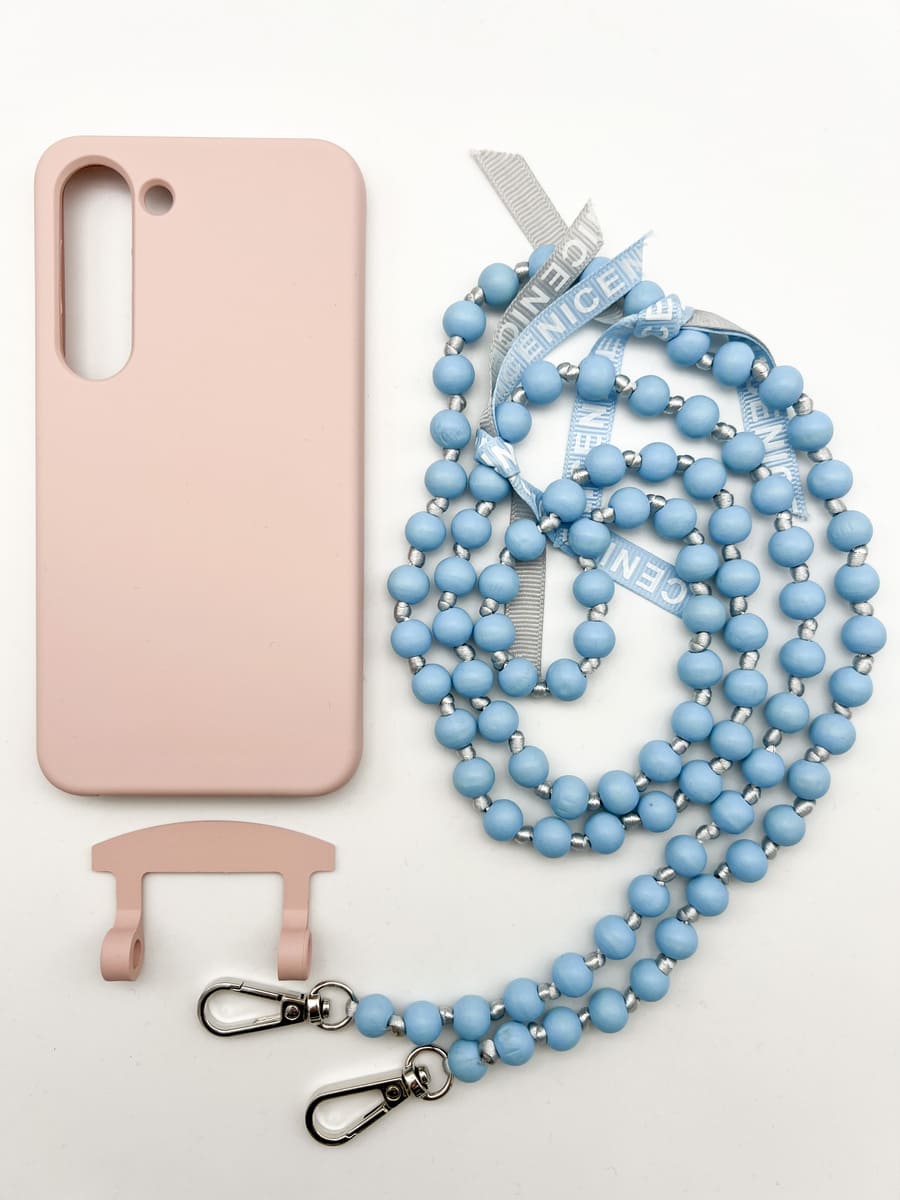 Set Handykette IBIZA BABY BLUE mit Hülle CANDY für Samsung