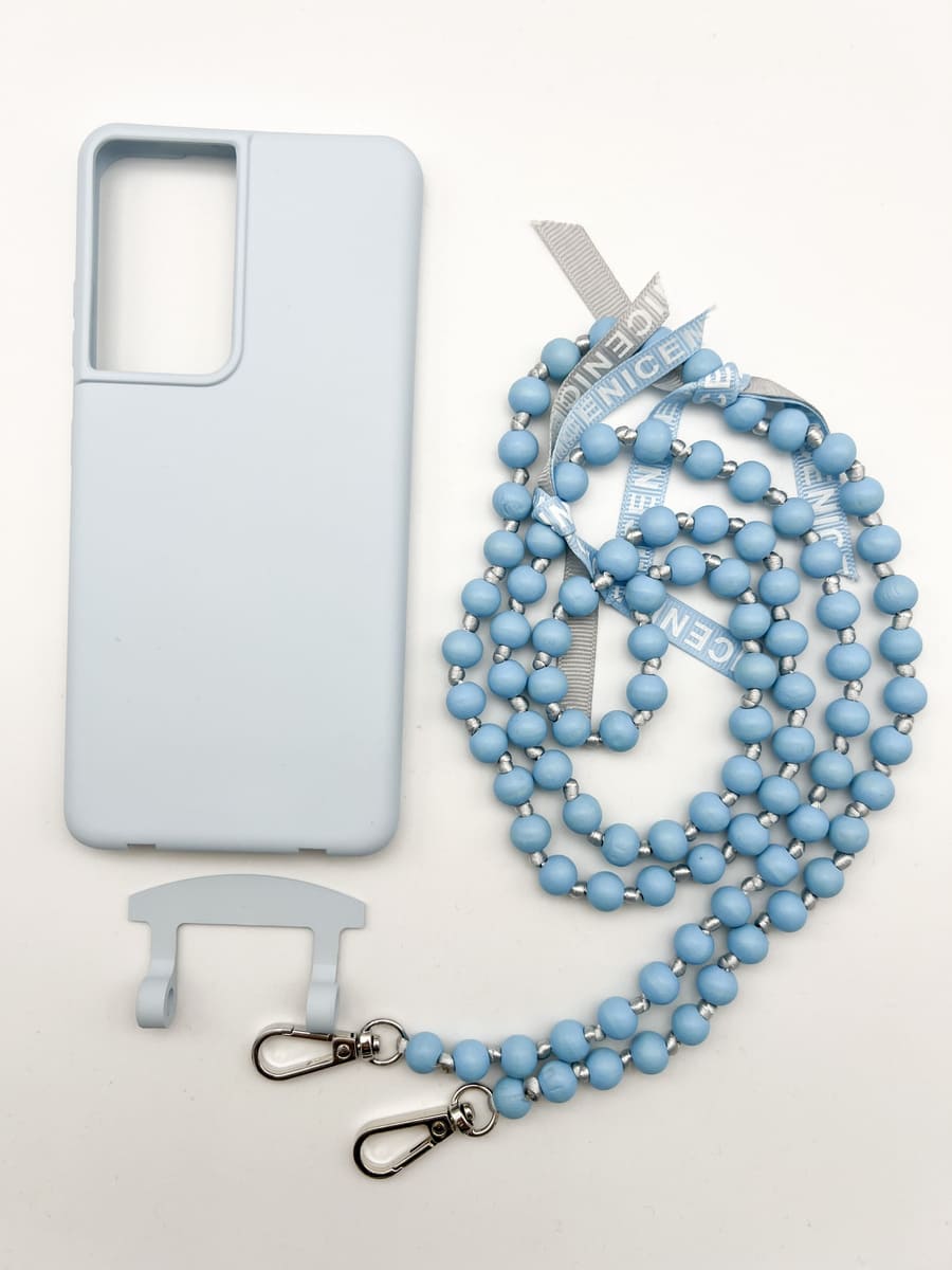 Set Handykette IBIZA BABY BLUE mit Hülle ICE für Samsung