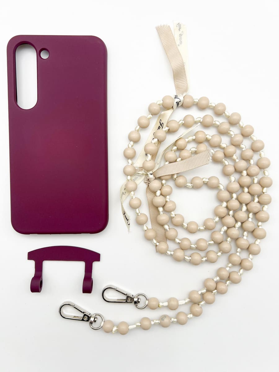 Set Handykette IBIZA BEIGE mit Hülle BERRY für Samsung