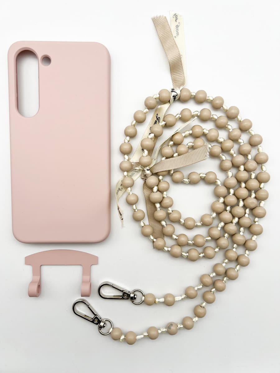 Set Handykette IBIZA BEIGE mit Hülle CANDY für Samsung