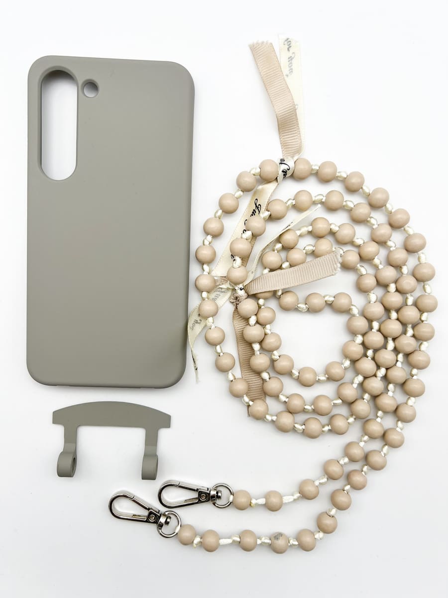 Set Handykette IBIZA BEIGE mit Hülle STONE für Samsung