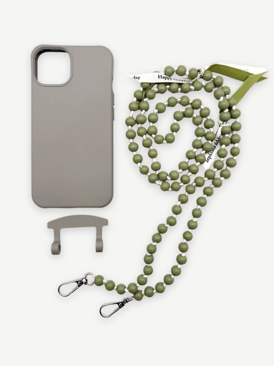 Set Handykette IBIZA GREEN mit Hülle STONE für iPhone