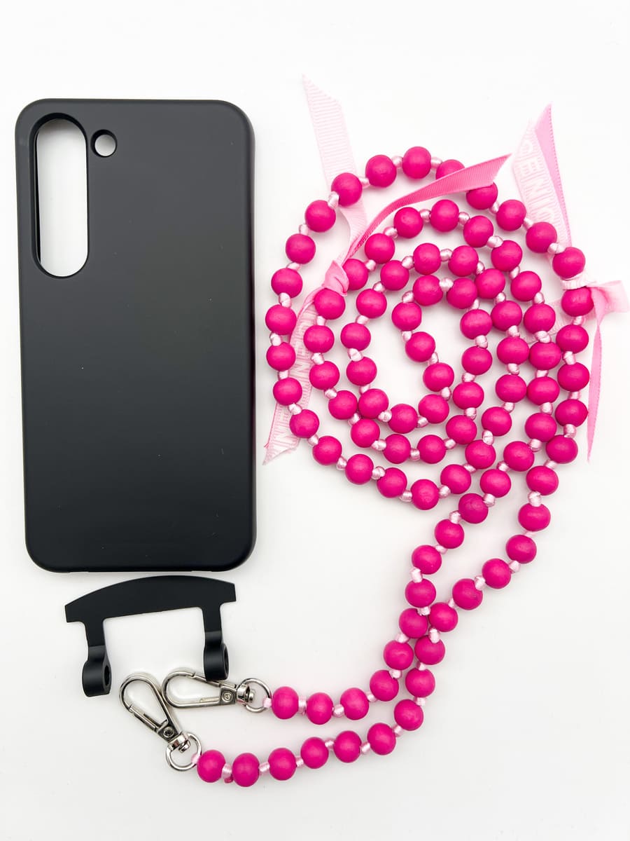 Set Handykette IBIZA PINK mit Hülle COAL für Samsung