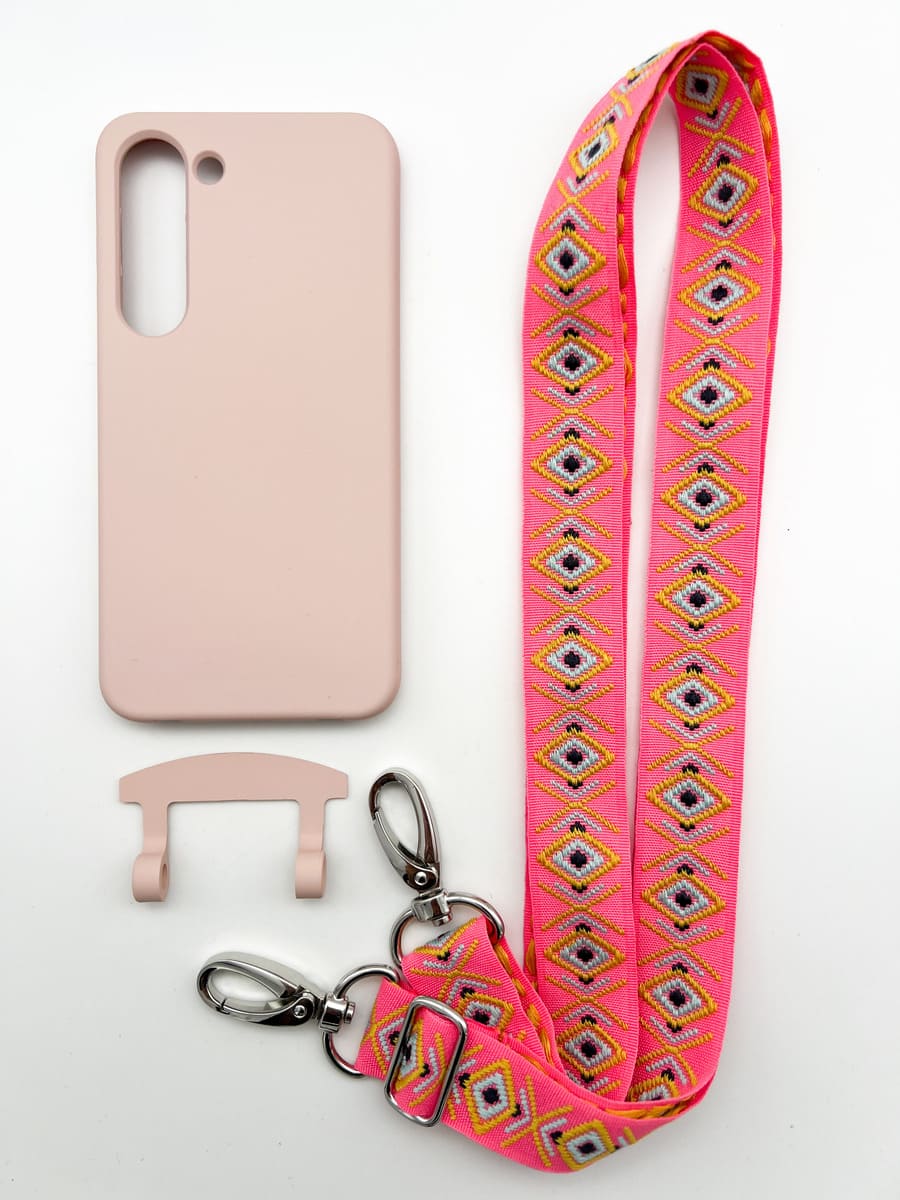 Set Handykette INCA PINK mit Hülle CANDY für Samsung