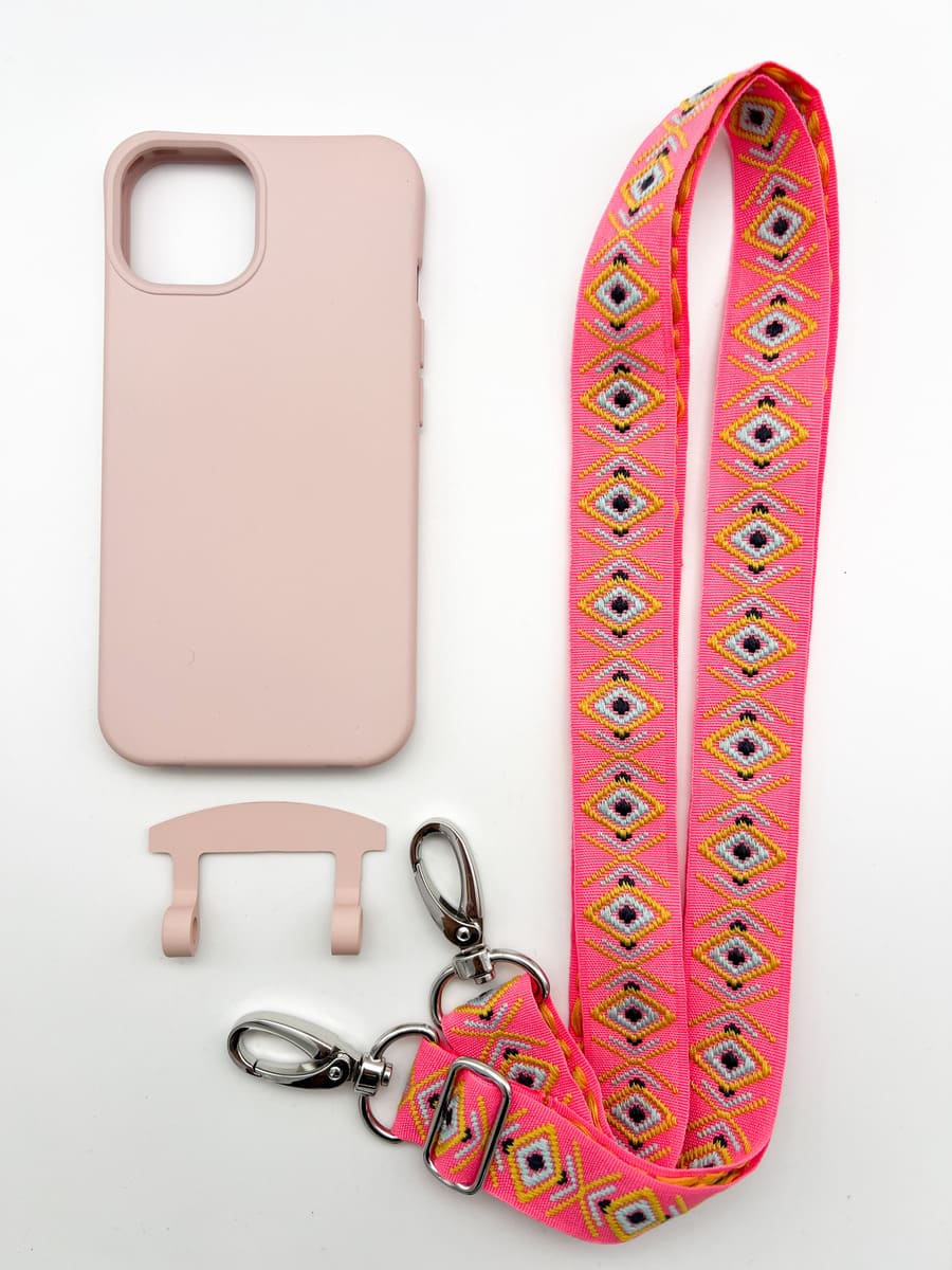 Set Handykette INCA PINK mit Hülle CANDY für iPhone