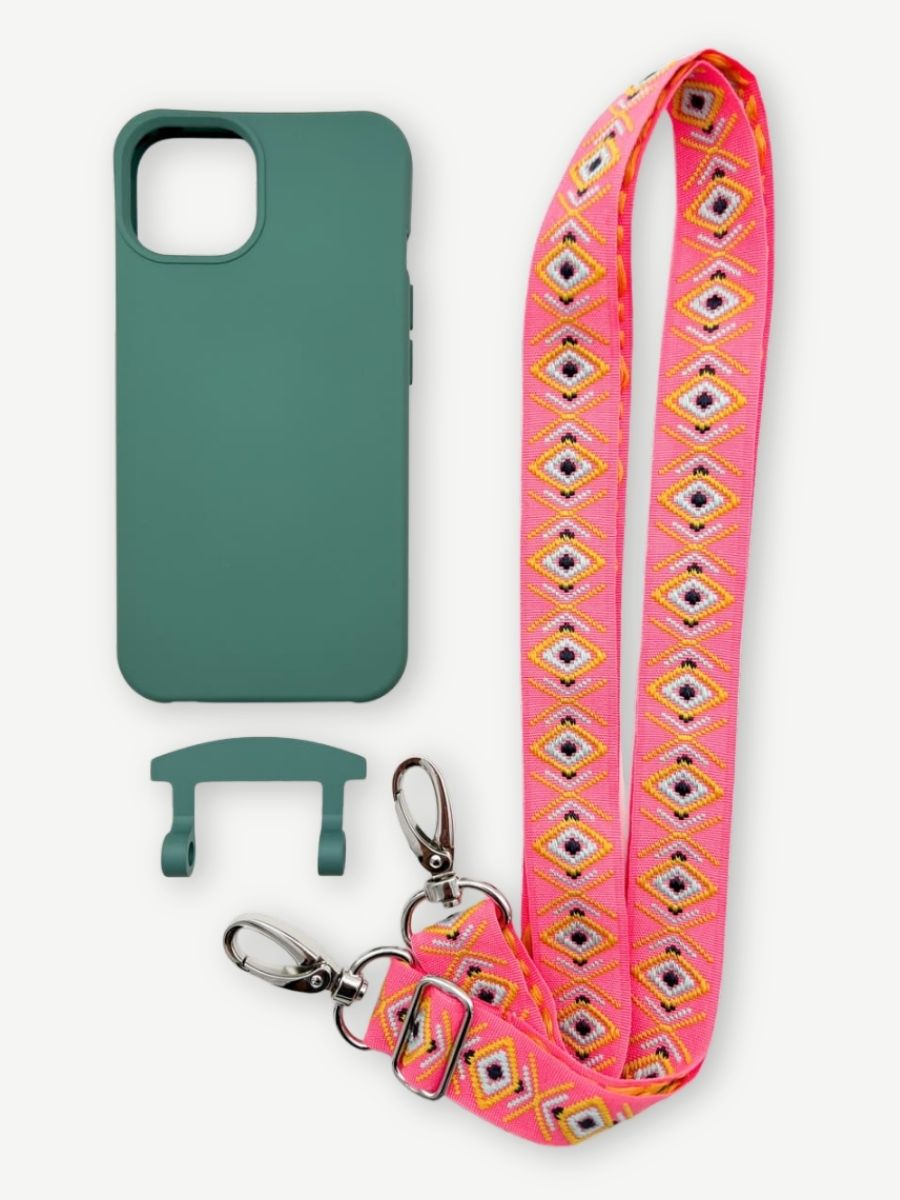 Set Handykette INCA PINK mit Hülle OCEAN für iPhone