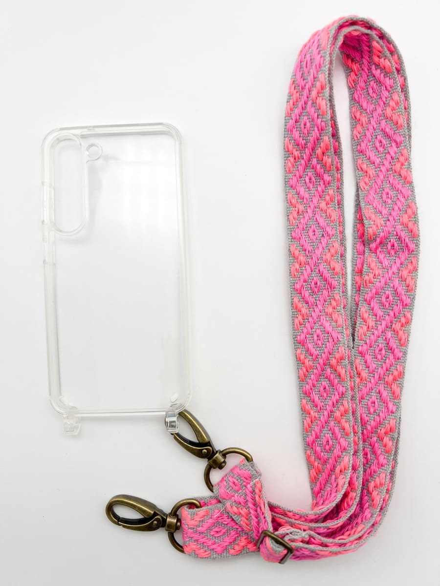 Set Handykette MAYA GRAU NEON mit Hülle AIR für Samsung