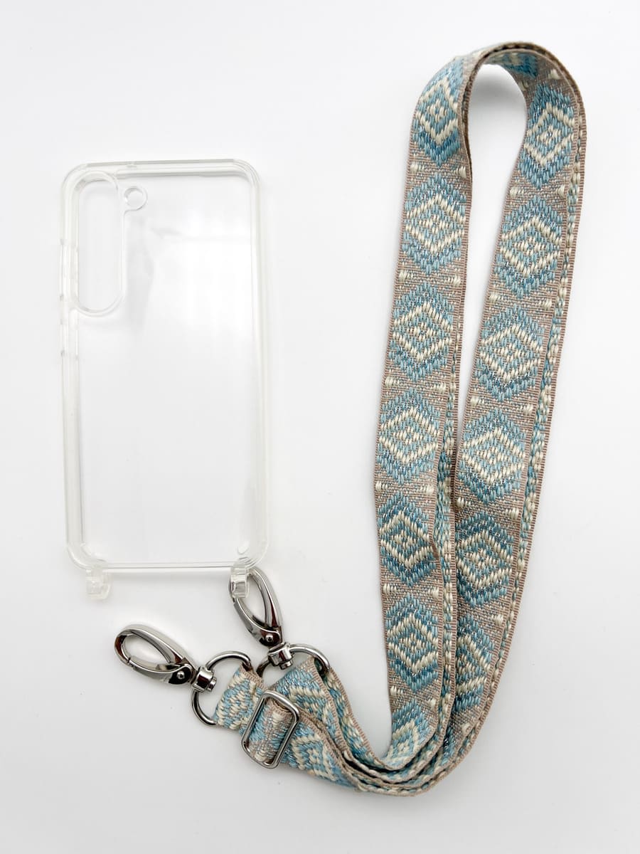 Set Handykette MAYA LIGHT BLUE mit Hülle AIR für Samsung