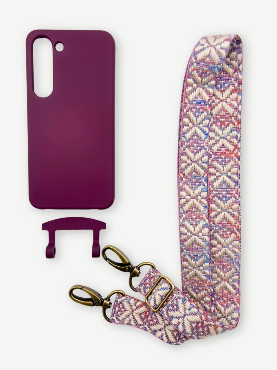 Set Handykette MAYA PASTELL mit Hülle BERRY für Samsung