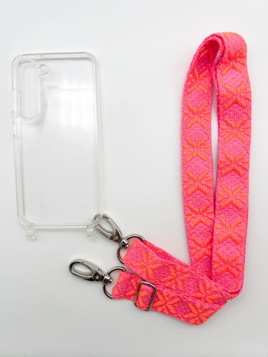Set Handykette MAYA PINK ORANGE mit Hülle AIR für Samsung