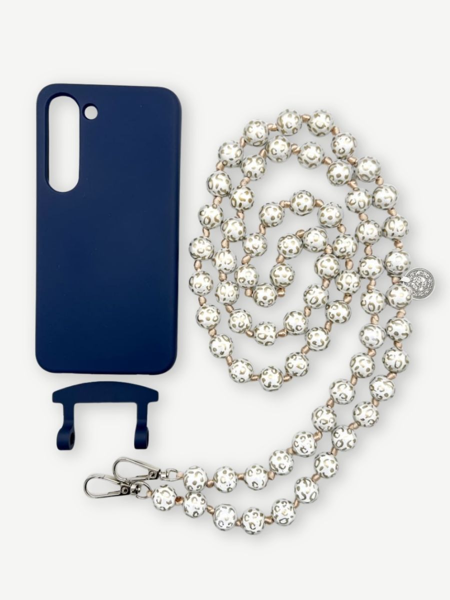 Set Handykette MIRACLE LEO GOLD mit Hülle NAVY für Samsung
