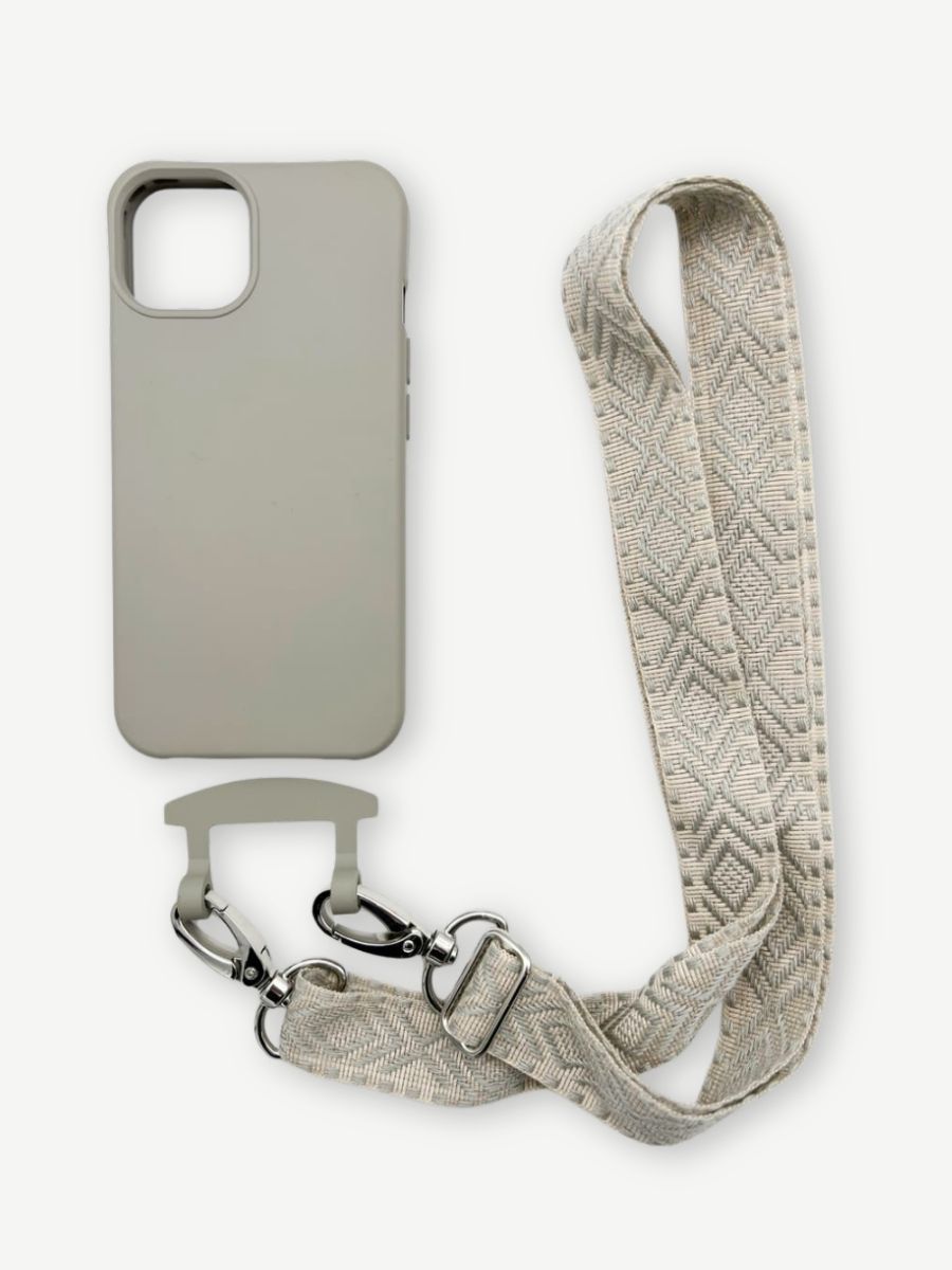 Handykette oslo grey in grau mit Hülle grau iphone