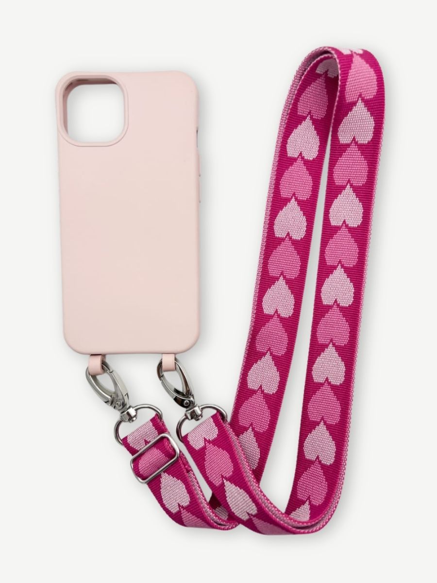 Set Handykette PINKY HEARTS mit Hülle CANDY für iPhone