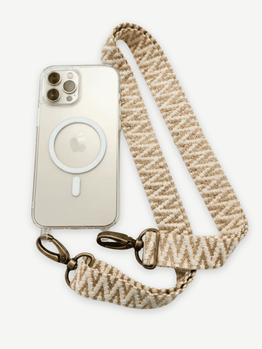 Set Handykette STRIPES GOLD mit Hülle AIR transparent