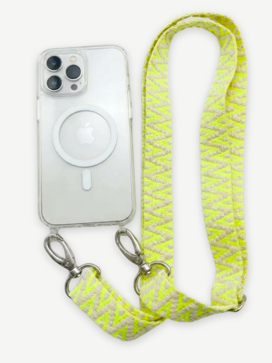 Set Handykette STRIPES NEON mit Hülle AIR transparent