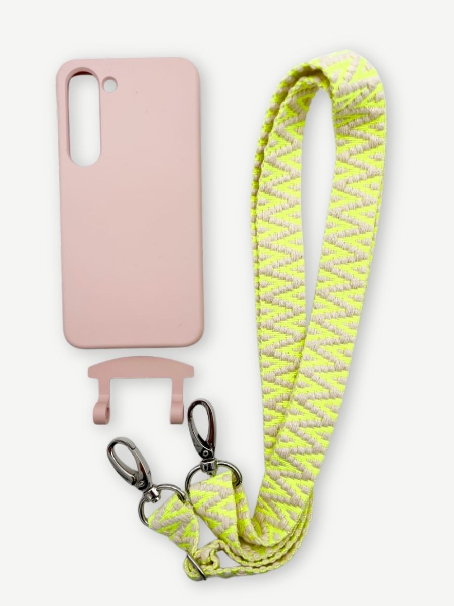 Set Handykette STRIPES NEON mit Hülle CANDY für Samsung