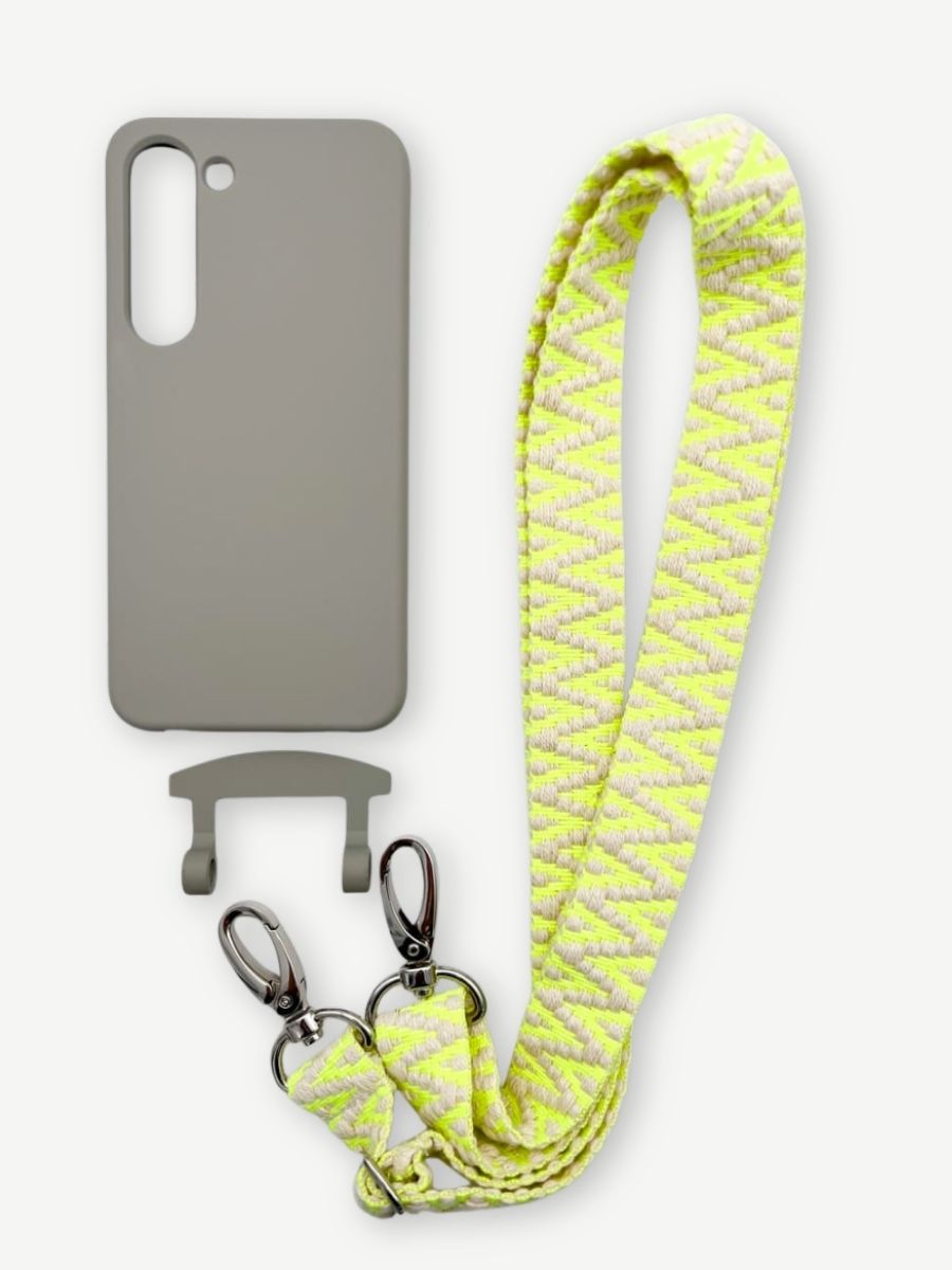 Set Handykette STRIPES NEON mit Hülle STONE für Samsung