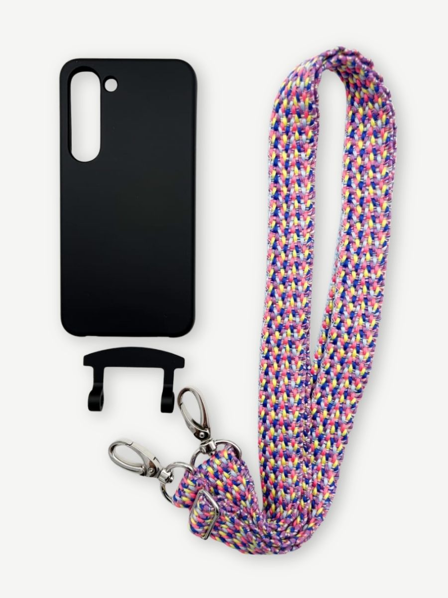 Set Handykette VALENCIA PINK mit Hülle COAL für Samsung