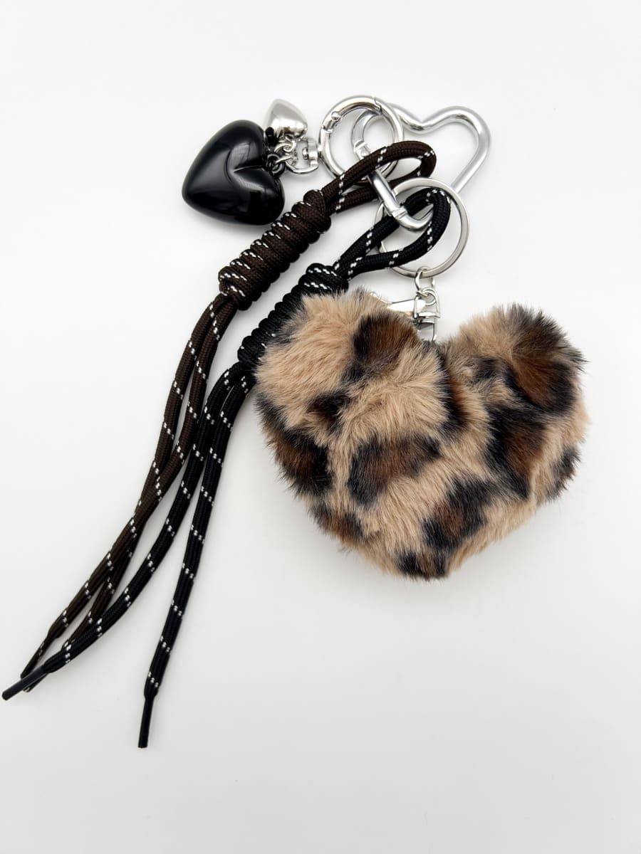 Taschenanhänger SOFT LEO HEART brown