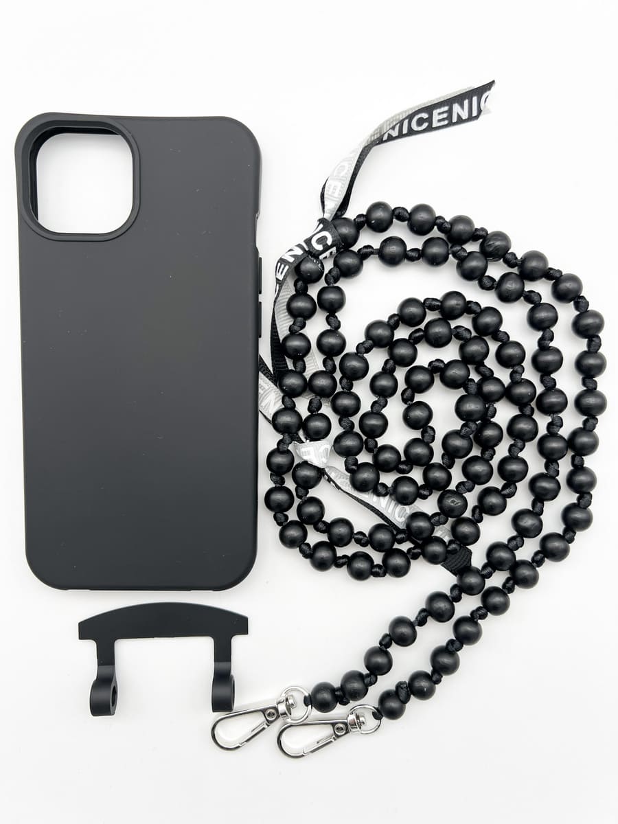 et Handykette IBIZA BLACK mit Hülle COAL für iPhone